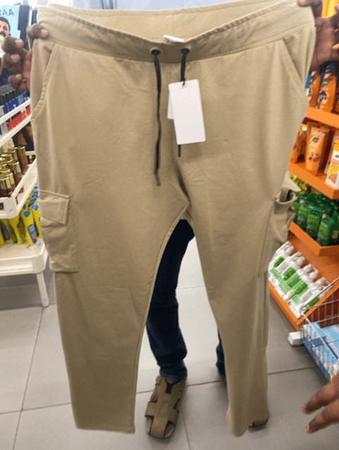 olive cotton lycra track pant - 21795202 - Zoom Image - 0