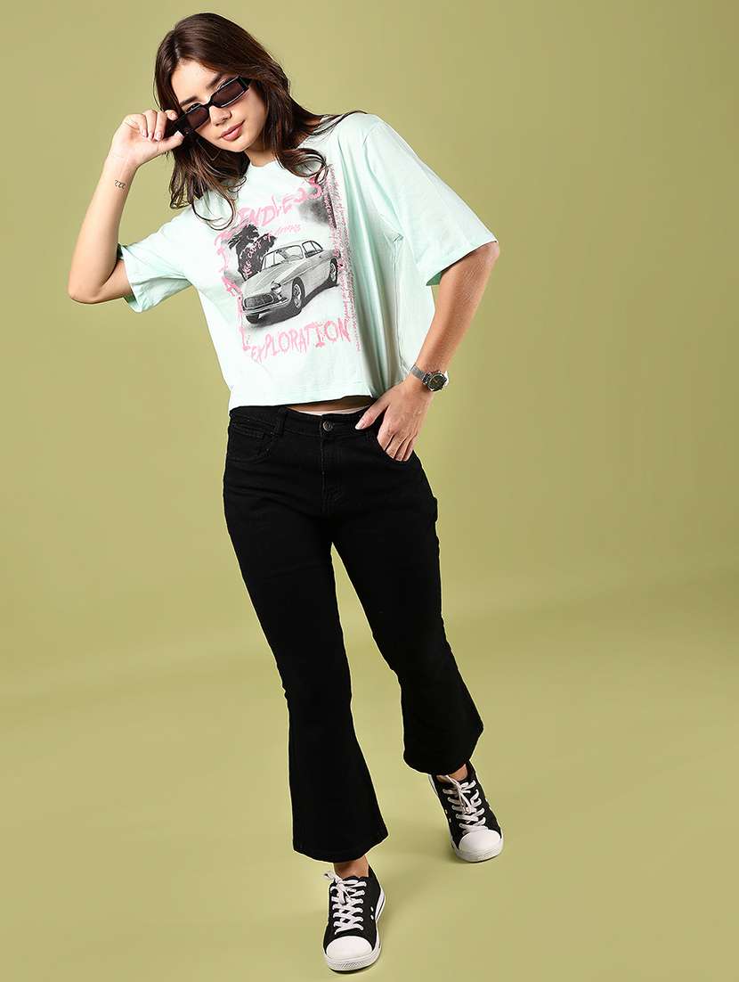 women printed short sleeves boxy t-shirt - 21795240 -  Standard Image - 5