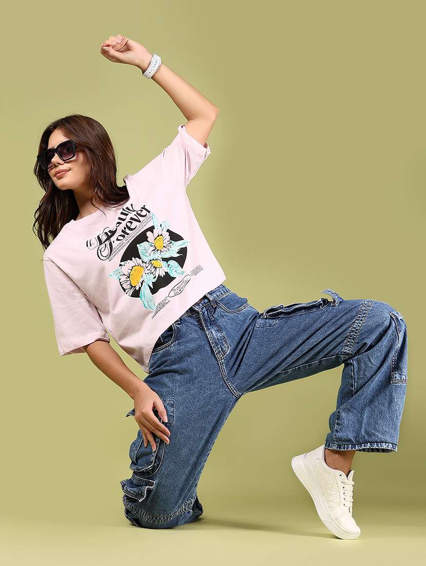 women printed short sleeves boxy t-shirt - 21795252 -  Standard Image - 5