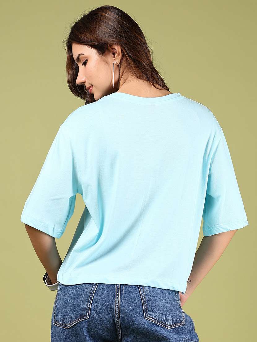 women printed short sleeves boxy t-shirt - 21795266 -  Standard Image - 3