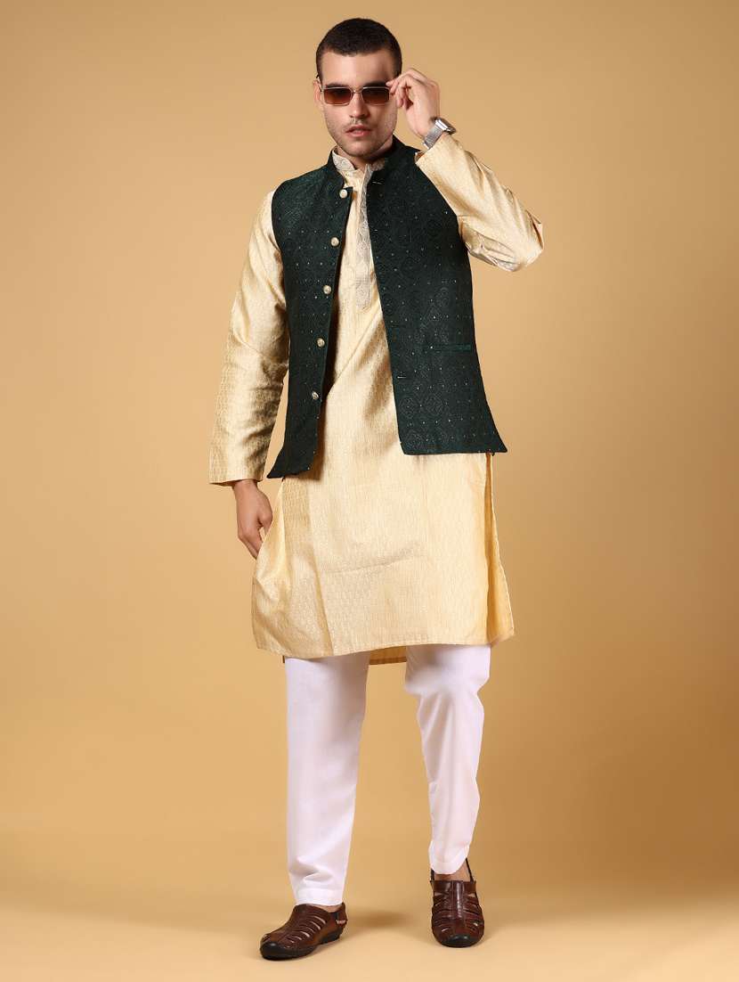 men self designed sleeveless nehru jacket - 21795384 -  Standard Image - 5