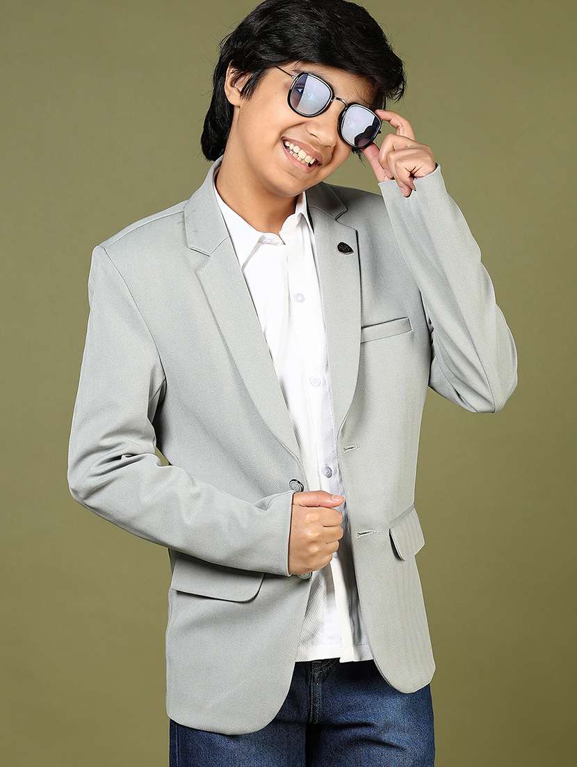 boys solid long sleeve blazer - 21795432 -  Zoom Image - 0