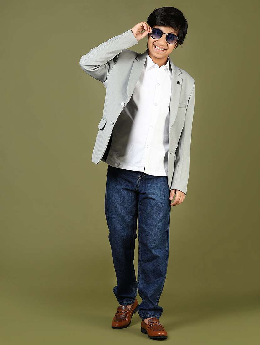 boys solid long sleeve blazer - 21795432 - Standard Image - 5