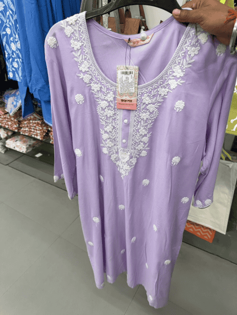 lavender rayon kurta - 21795443 -  Zoom Image - 0
