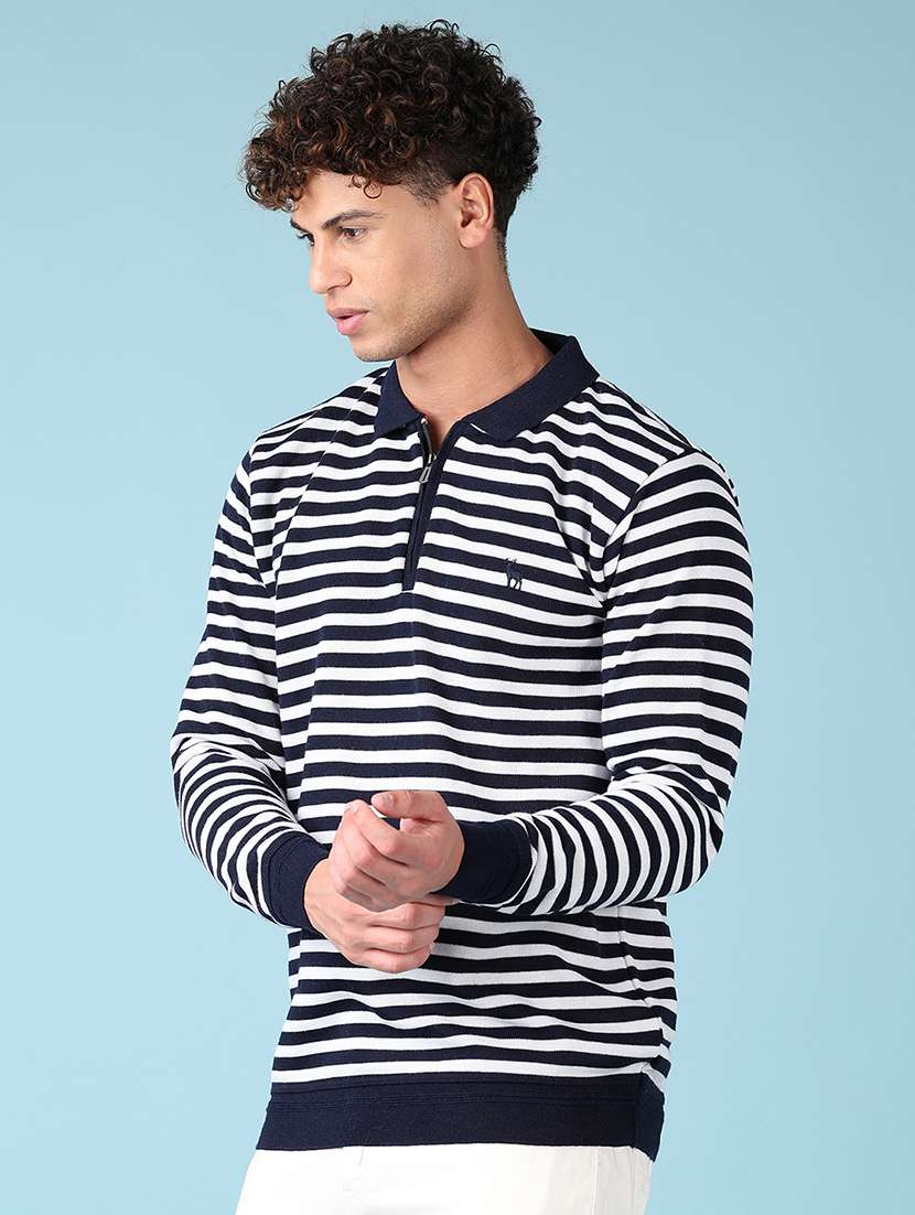 men striped long sleeve regular fit pullover - 21795463 -  Standard Image - 5