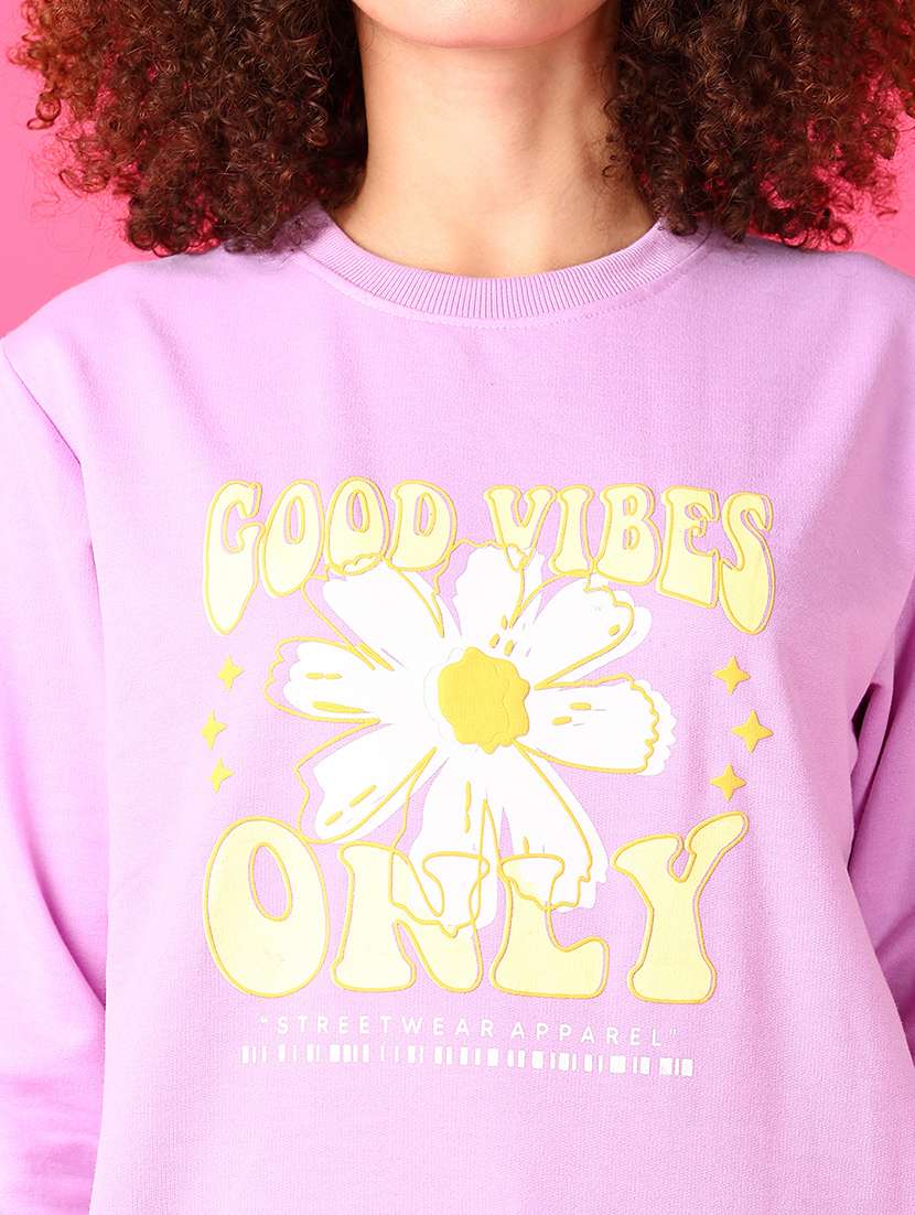 women front print long sleeve sweatshirt - 21795770 -  Standard Image - 3