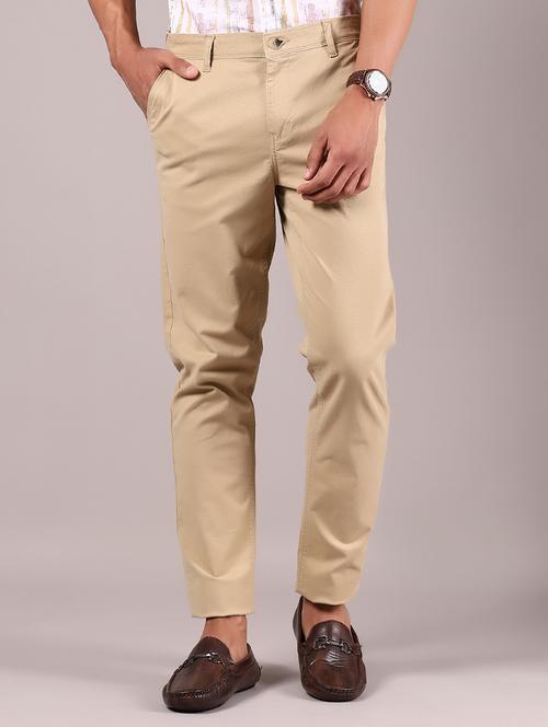men solid mid rise chinos casual trouser - 21795916 - Standard Image - 0