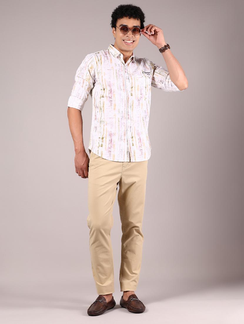 men solid mid rise chinos casual trouser - 21795916 - Standard Image - 5