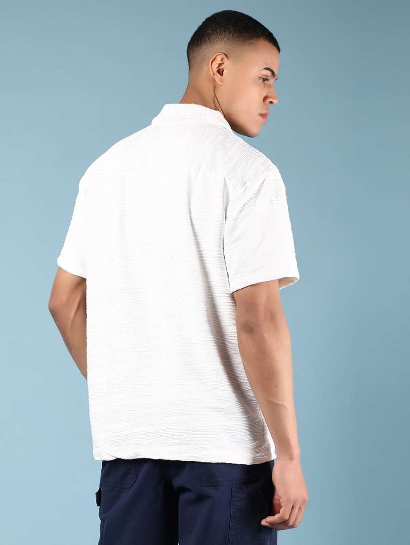 men self design cuban collar loose fit casual shirt - 21796150 -  Standard Image - 3