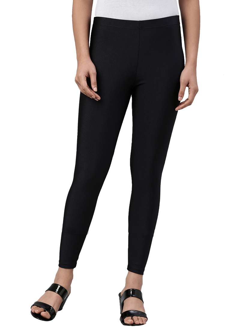 women solid ankle length leggings