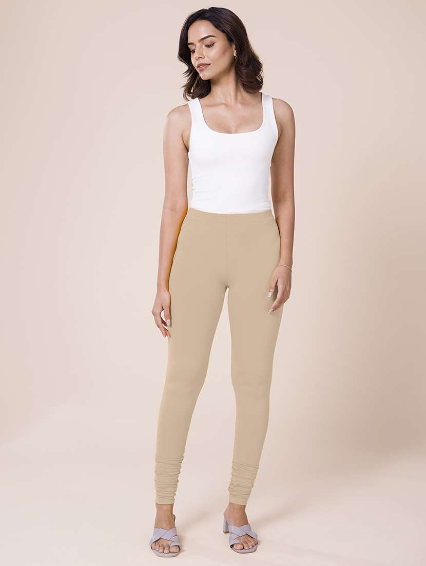 women solid full length leggings