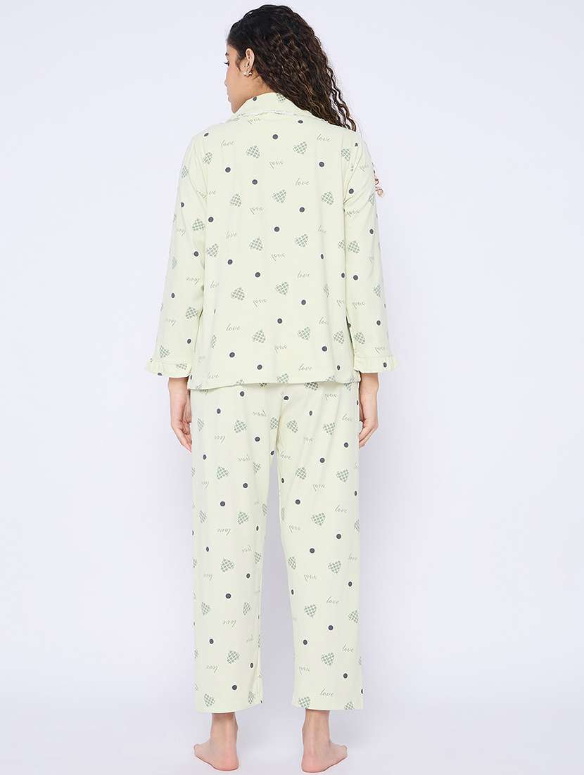 women printed long sleeves nightwear pyjama set - 21796519 -  Standard Image - 3