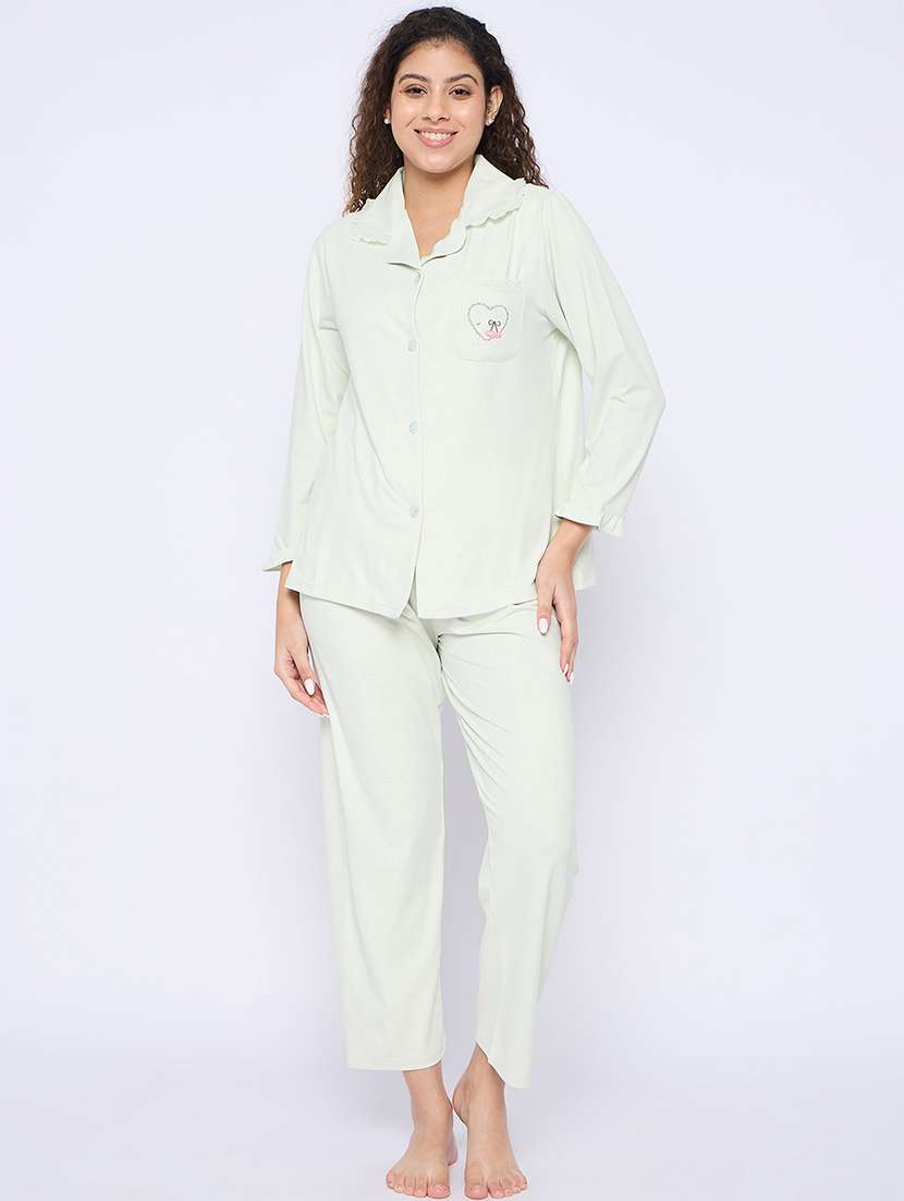 women long sleeves nightwear pyjama set