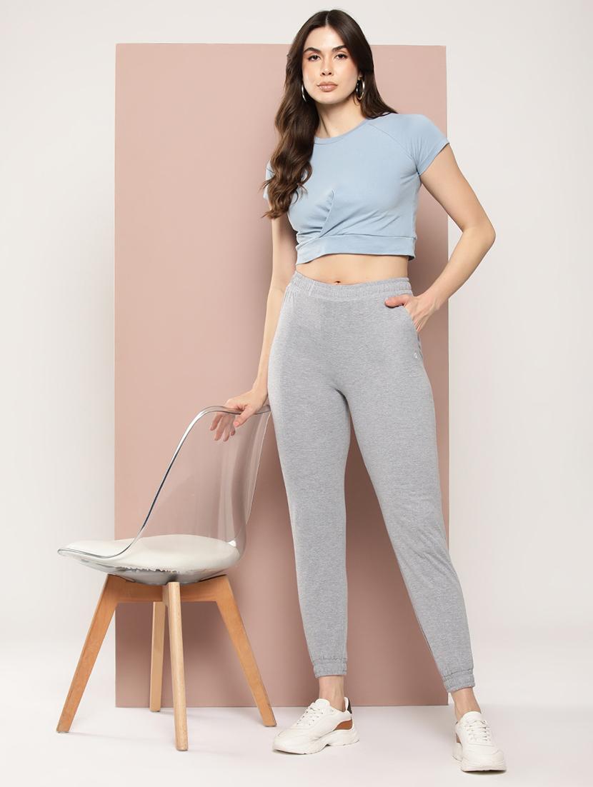 women solid high rise slim fit jogger - 21796530 - Standard Image - 3