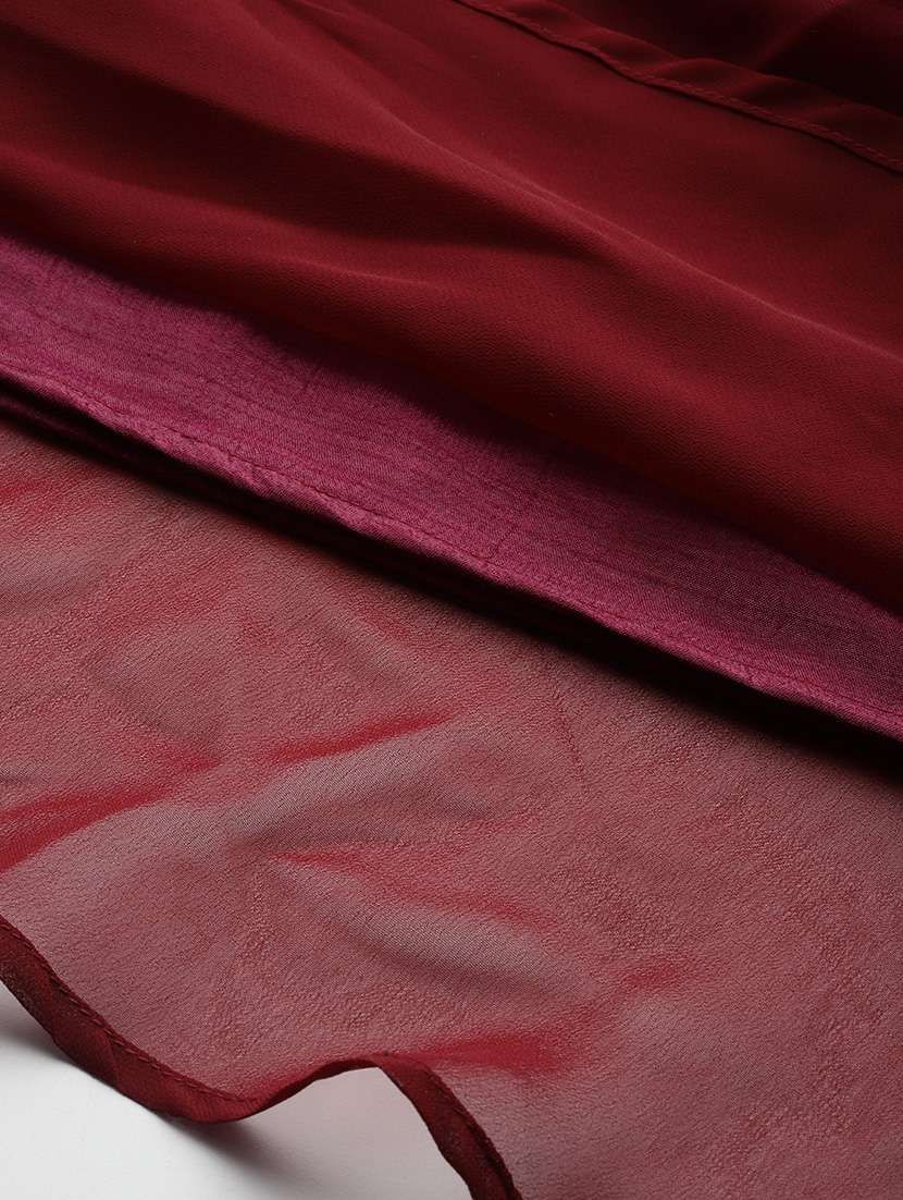 women embellished bell sleeves fusion set - 21796764 -  Standard Image - 5