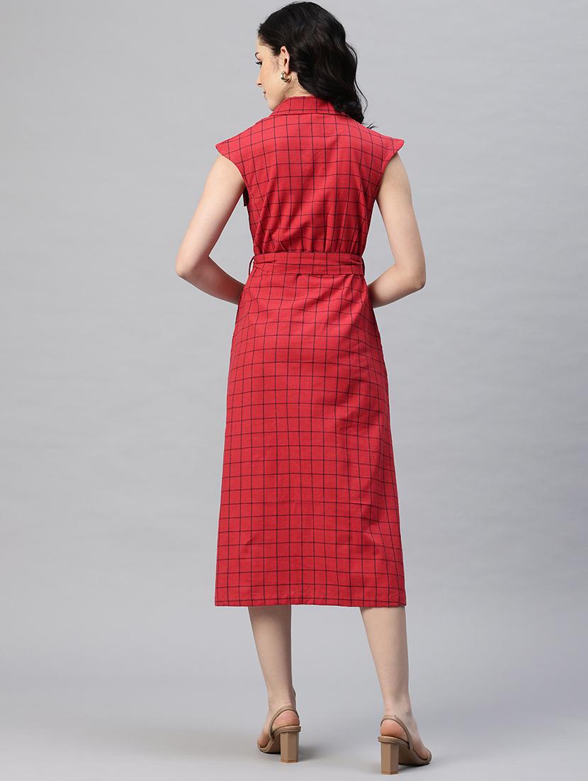 women checkered sleeveless shirt dress - 21796781 - Standard Image - 3