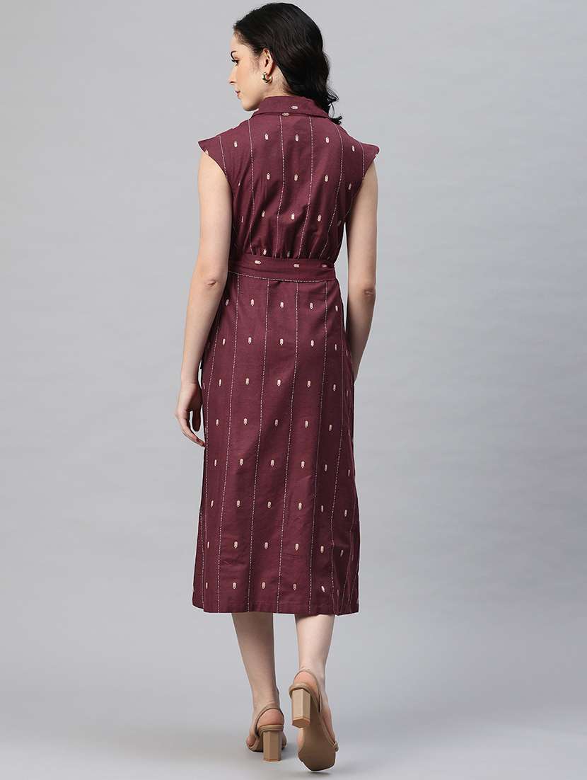 women self designed sleeveless shirt dress - 21796782 -  Standard Image - 3