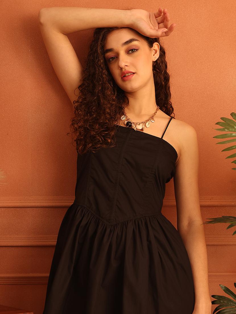 women shulder strap sleeveless fit & flare dress - 21796967 - Standard Image - 3