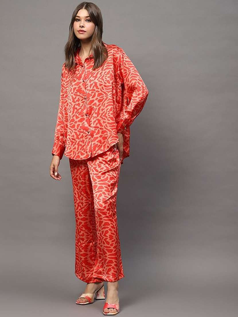 women printed shirt and trouser co-ord set