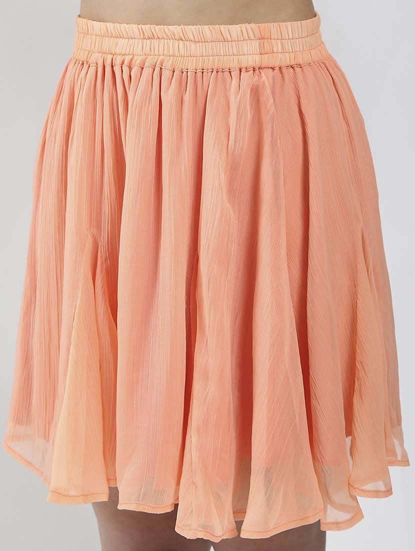 women solid bell sleeves top and skirt co-ord set - 21797003 - Standard Image - 5