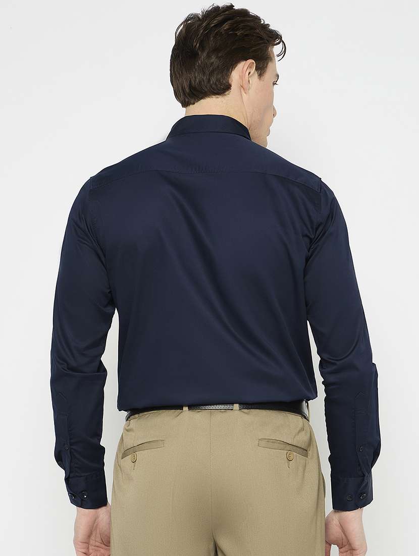 men solid collared long sleeeves formal shirt - 21797017 -  Standard Image - 3