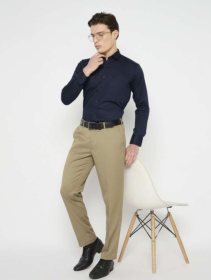 men solid collared long sleeeves formal shirt - 21797017 -  Standard Image - 5