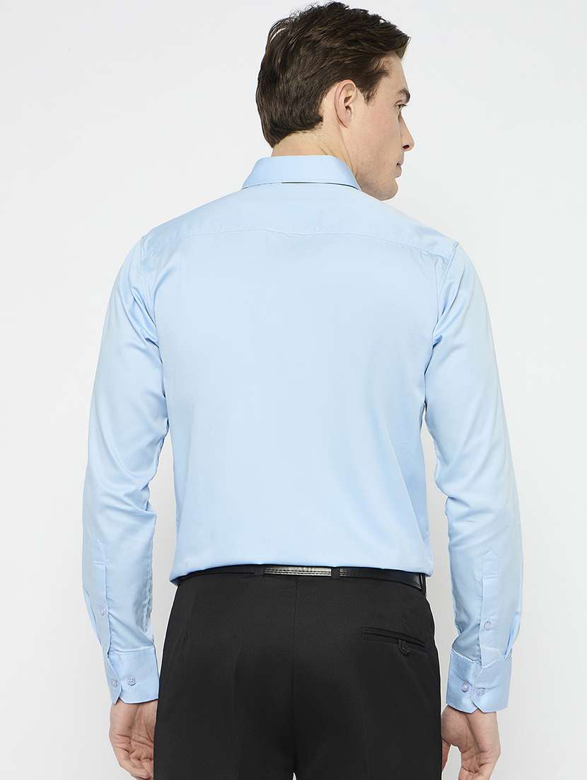 men solid collared long sleeeves formal shirt - 21797018 -  Standard Image - 3
