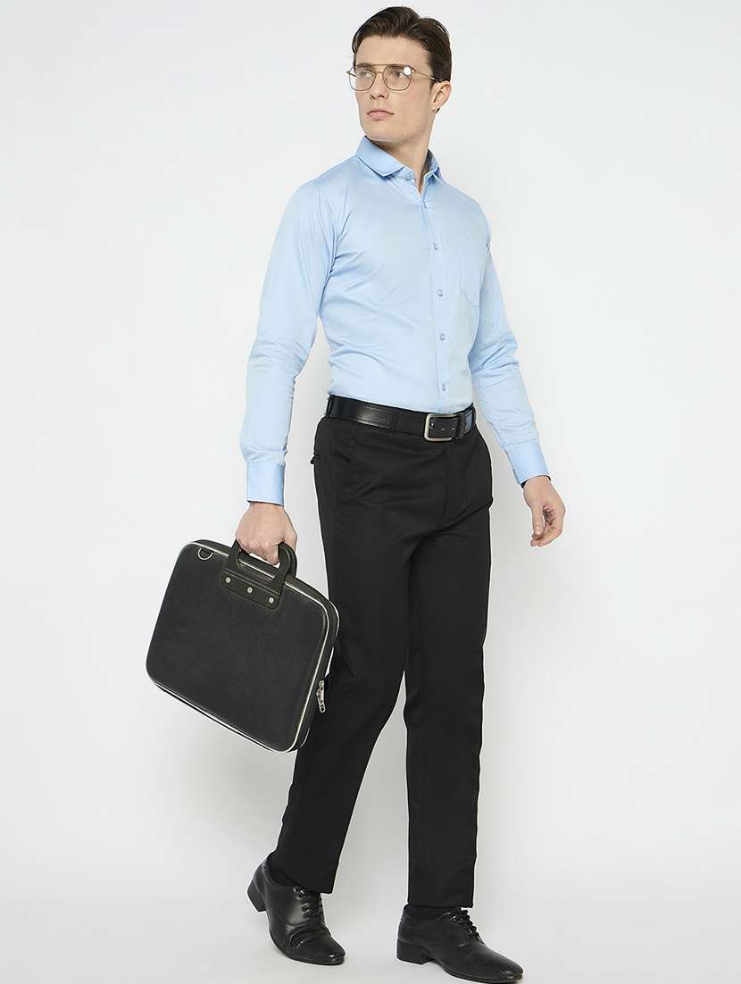 men solid collared long sleeeves formal shirt - 21797018 -  Standard Image - 5