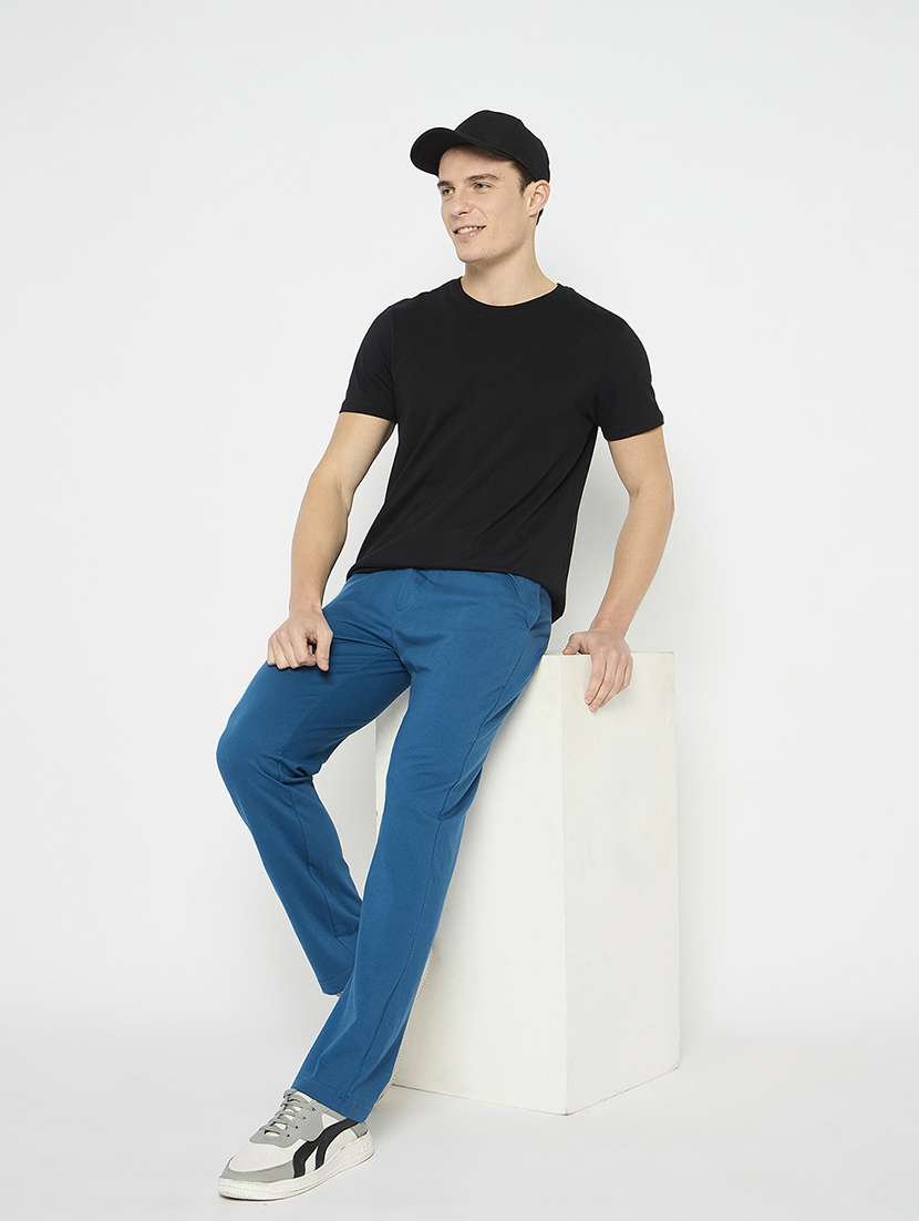 men solid mid rise full length track pant - 21797021 -  Standard Image - 5