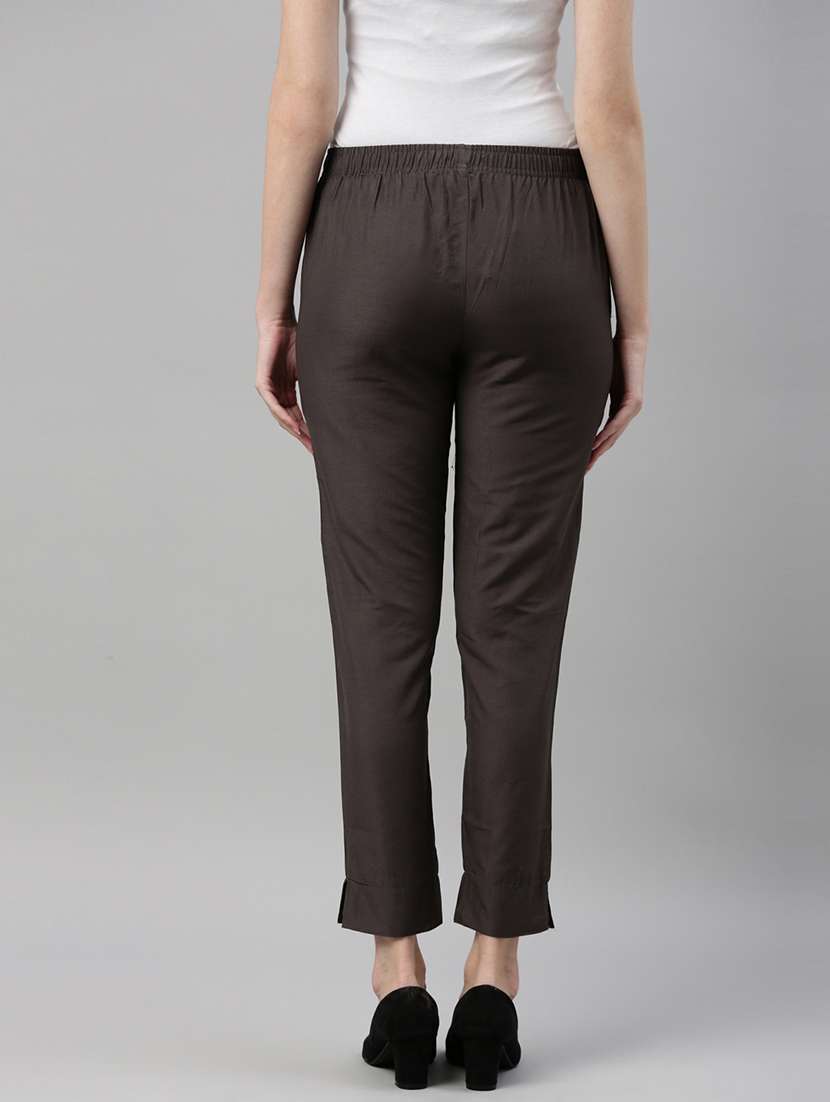 women solid mid rise ankle length tapered pant - 21797065 -  Standard Image - 3