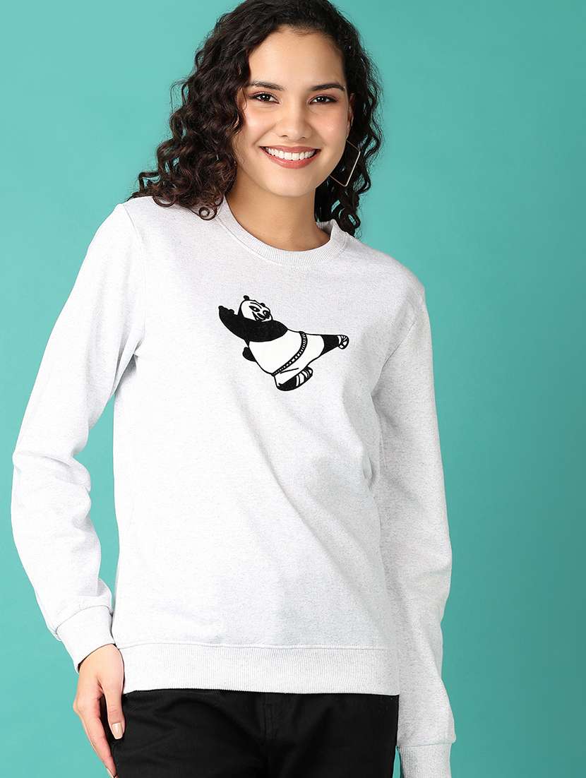 women's grey graphic print sweatshirt - 21797086 - Zoom Image - 0