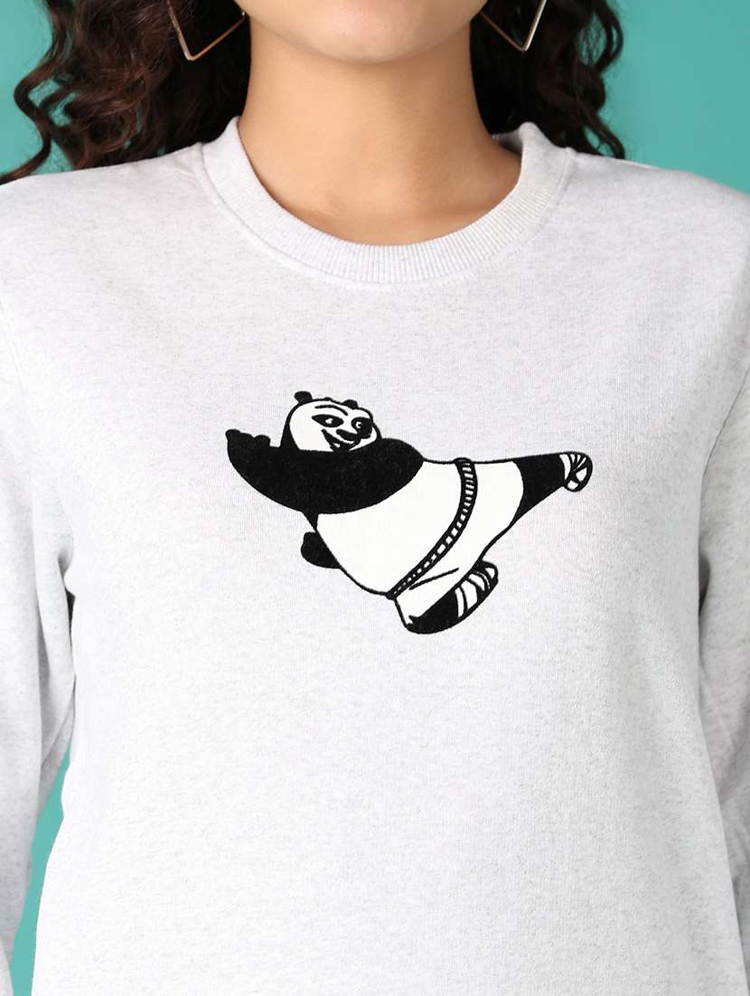 women's grey graphic print sweatshirt - 21797086 - Standard Image - 3