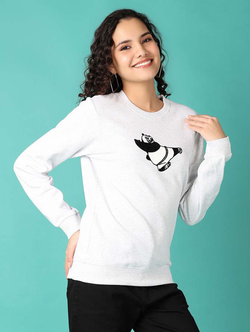 women's grey graphic print sweatshirt - 21797086 - Standard Image - 5