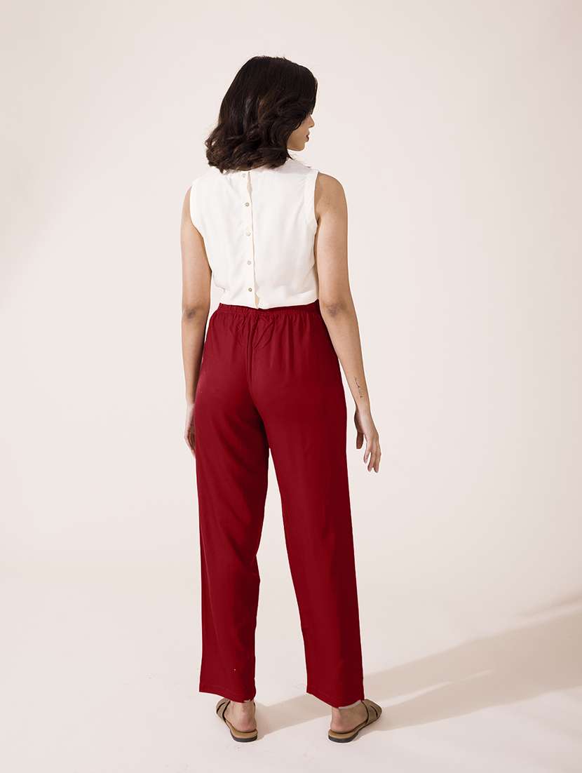 women solid full length straight pant - 21797452 -  Standard Image - 3