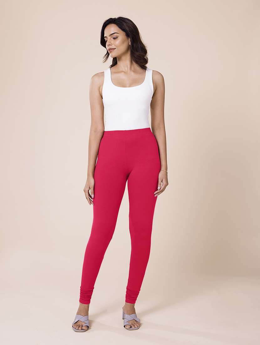 women solid full length leggings