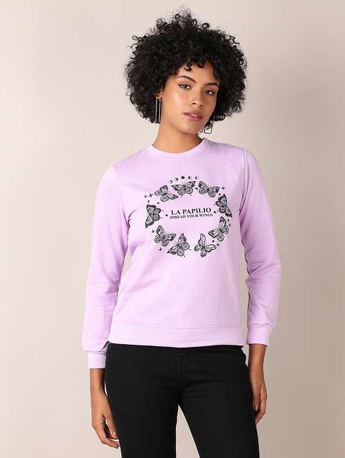 women chest print long sleeve sweatshirt - 21797609 -  Standard Image - 0