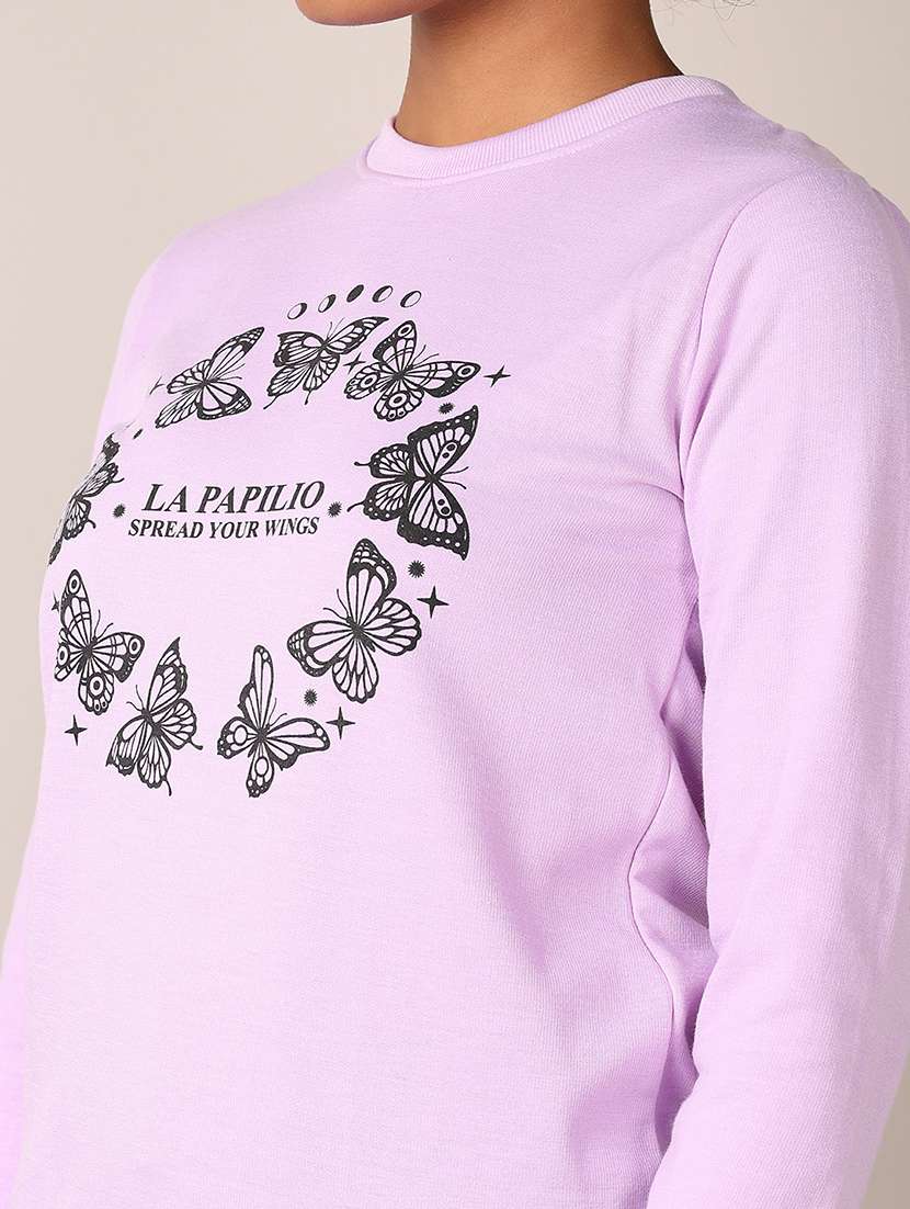 women chest print long sleeve sweatshirt - 21797609 -  Standard Image - 3