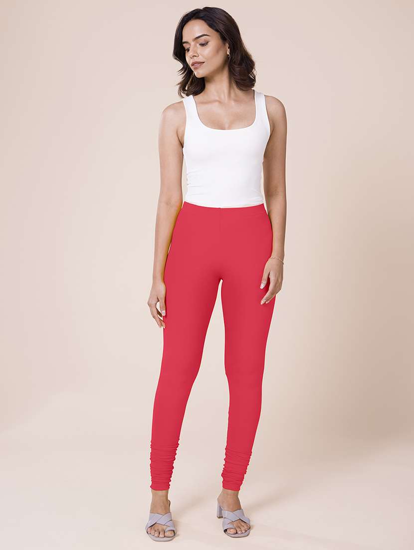 women solid full length leggings