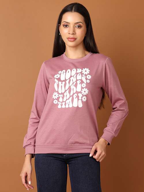 women front print long sleeve sweatshirt - 21802288 - Standard Image - 0
