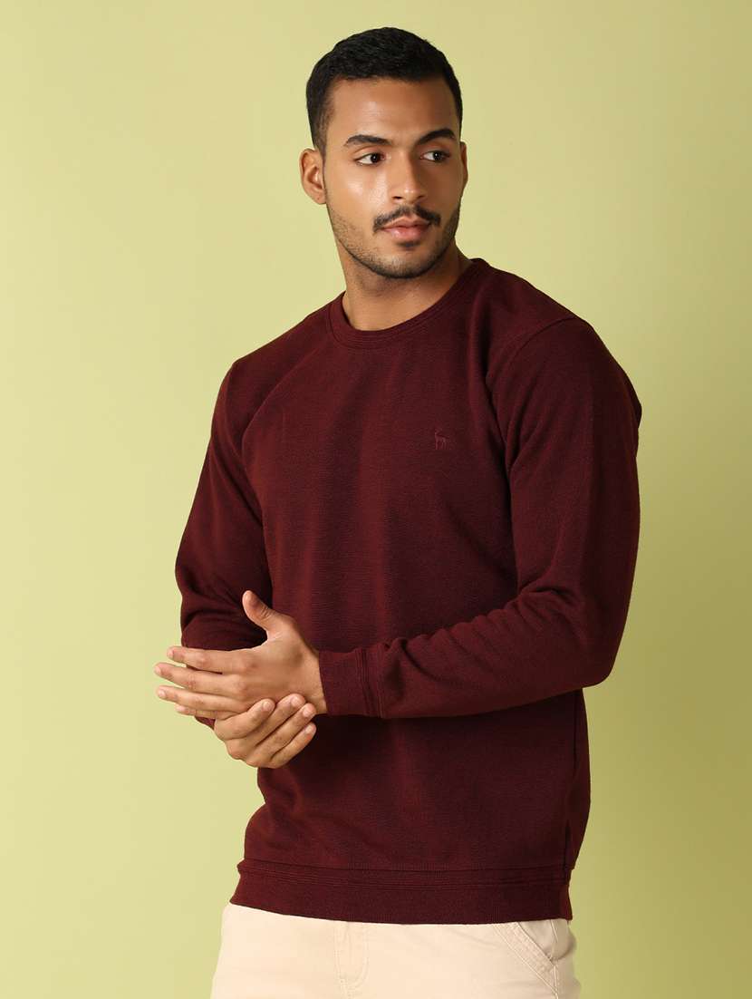 men solid long sleeve regular fit pullover - 21811493 -  Standard Image - 5