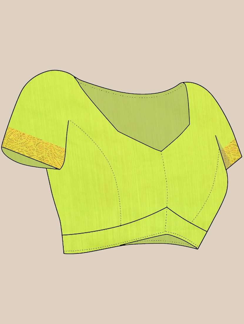 women solid with zari bordered saree with blouse - 21839457 -  Standard Image - 5