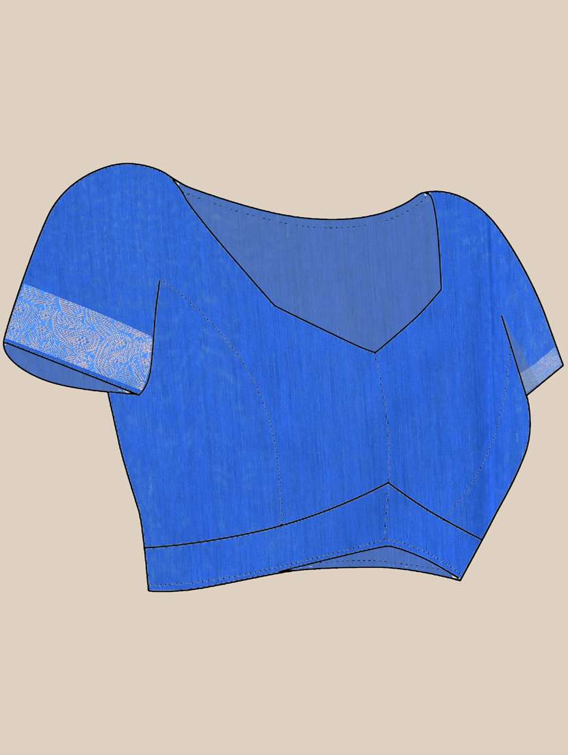 women solid with zari bordered saree with blouse - 21839459 -  Standard Image - 5