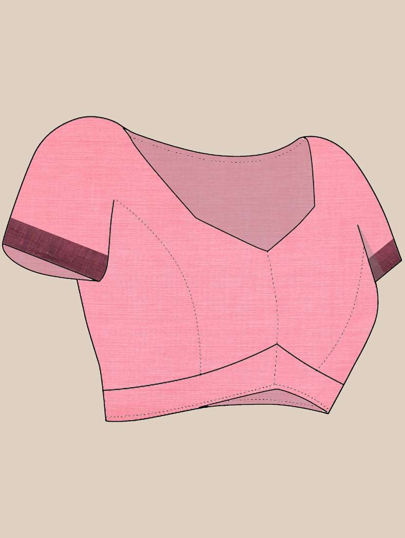 peach cotton handloom saree with blouse - 21839465 -  Standard Image - 5