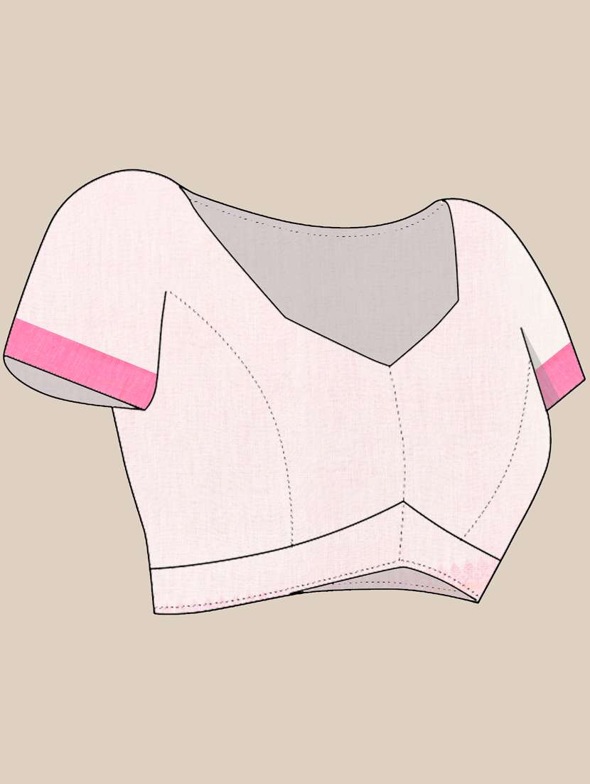 off white cotton handloom saree with blouse - 21839471 -  Standard Image - 5