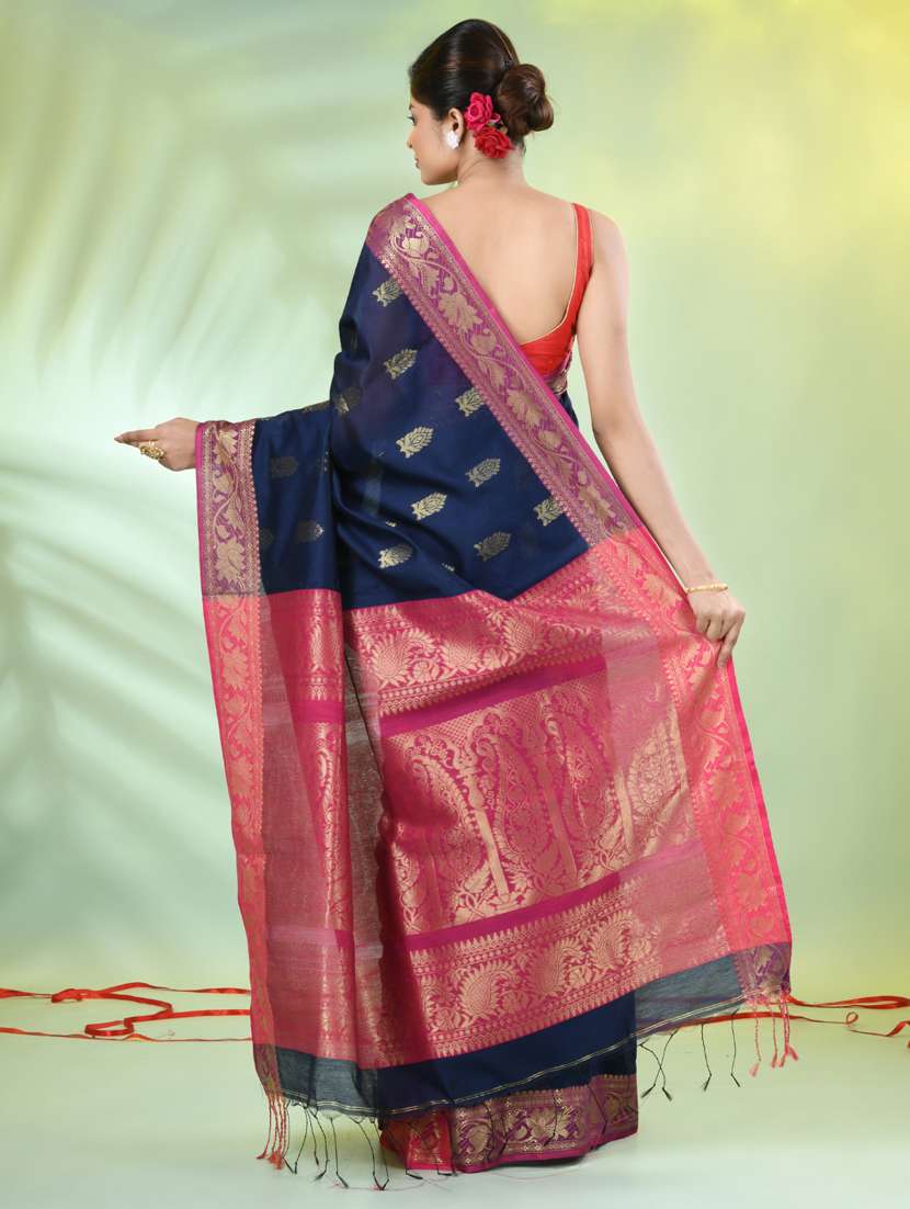 women self design bordered saree with blouse - 21839476 -  Standard Image - 3