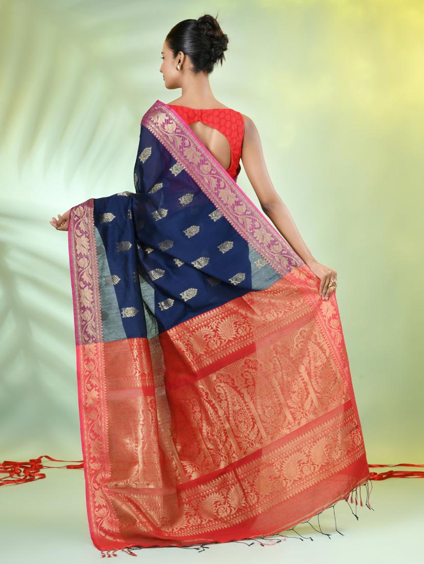 women self design bordered saree with blouse - 21839479 - Standard Image - 3