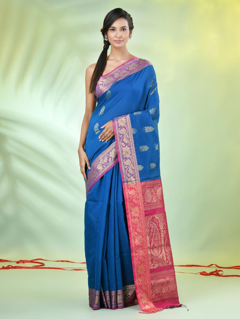 women self design bordered saree with blouse - 21839480 - Zoom Image - 0