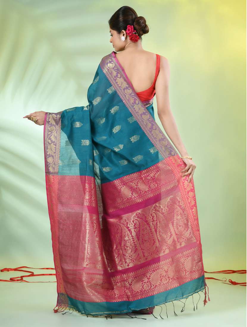 women self design bordered saree with blouse - 21839481 - Standard Image - 3