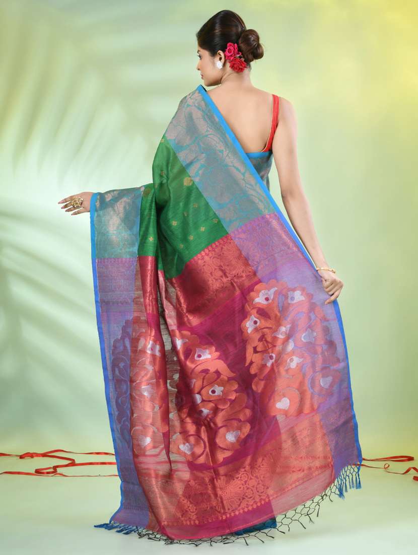 women self design bordered saree with blouse - 21839483 -  Standard Image - 3
