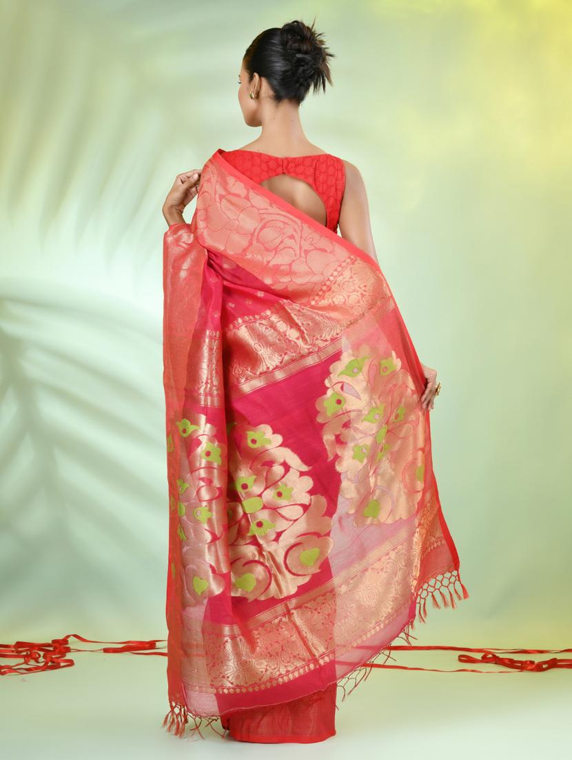 women self design bordered saree with blouse - 21839484 - Standard Image - 3